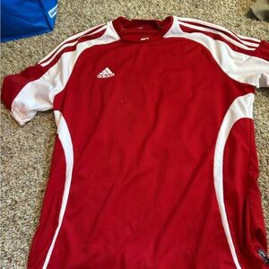 Adidas Red and White Athletic Shirt